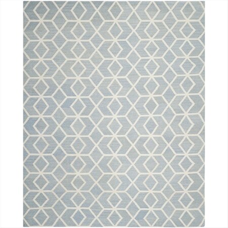 Safavieh 8 ft. x 10 ft. Rectangle Contemporary Dhurries- Blue and Ivory- Flatweave Rug DHU560A-8